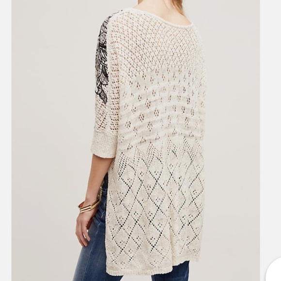 Anthropologie Knitted Knotted Embroidered Lana Tunic Sweater XS/S - Picture 2 of 8